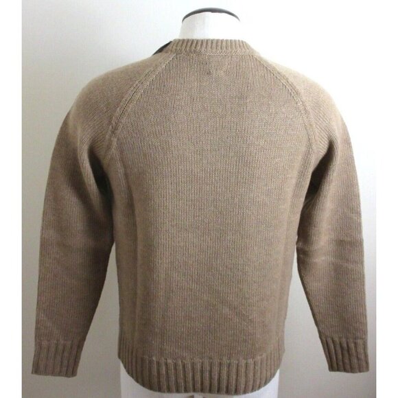 OOBE Brand Men's Edisto Italian Crew Neck Virgin Wool Sweater Camel Brown NWT - Picture 3 of 7